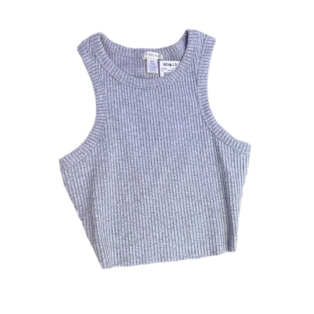 Bozzolo Ribbed Gray Tank Top